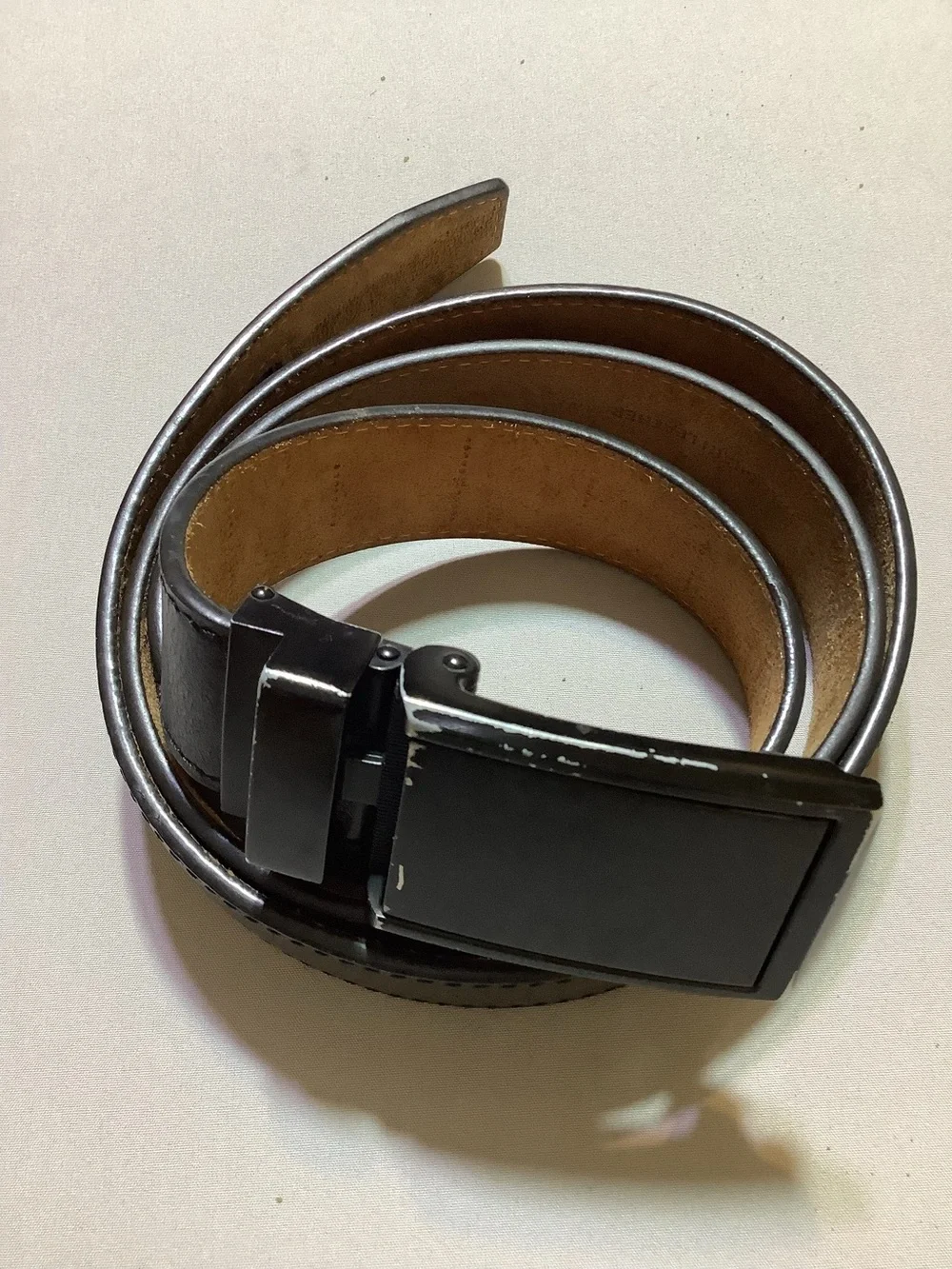 Black Slidebelts Full Grain Leather Belt Ratchet Belt